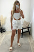 Laural White High Waisted Cargo Pocket Detail Shorts