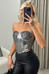 Arlene Silver Sequin Metallic Corset Top