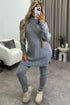 Juniper Grey Oversized Roll Neck Knitted Co-Ord