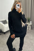Juniper Black Oversized Roll Neck Knitted Co-Ord