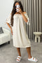 Kacie Beige Frill Bardot Tie Sleeve Mini Dress