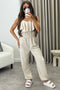 Manda Beige Frill Detail Sleeveless Jumpsuit