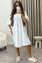 Kacie White Frill Bardot Tie Sleeve Mini Dress
