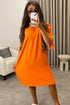 Kacie Orange Frill Bardot Tie Sleeve Mini Dress