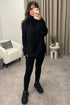 Juniper Black Oversized Roll Neck Knitted Co-Ord
