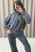 Lakara Charcoal Distressed Wash Seam Front Zip Up Hoodie and Joggers Tracksuit Set