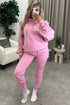 Lizzy Pink Ruched Detail Hoodie and Joggers Tracksuit
