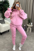 Lizzy Pink Ruched Detail Hoodie and Joggers Tracksuit