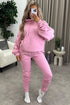 Lizzy Pink Ruched Detail Hoodie and Joggers Tracksuit