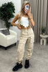 Krissy Beige Double Pocket Cargo Trousers