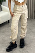 Krissy Beige Double Pocket Cargo Trousers