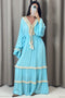 Lenny Blue Tassel Tiered Maxi Dress