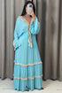 Lenny Blue Tassel Tiered Maxi Dress