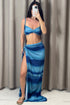 Kammie Blue Ombre Braided Bralet and Maxi Skirt Co-Ord