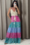 Kolbie Multi Crochet Tiered Tassel Maxi Dress