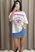 Mirabell White Psychic Diamante Embellished Eye Graphic Print Oversized T-Shirt