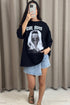 Sonja Black Girl Boss Graphic Printed Oversized T-Shirt