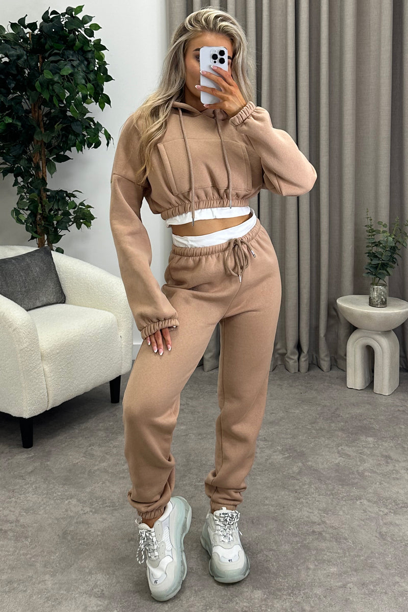 Outfit Matching Crop Top And Joggers Matching Sets Women Clothing