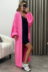 Rudy Hot Pink Balloon Sleeve Maxi Knitted Cardigan