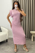 Naomhi Pink High Neck Draped Sleeve Slinky Maxi Dress