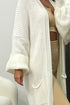 Rudy White Balloon Sleeve Maxi Knitted Cardigan