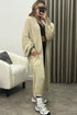 Rudy Beige Balloon Sleeve Maxi Knitted Cardigan