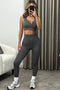 Madelyn Grey Ribbed Cropped Bralet and Leggings Gym Set
