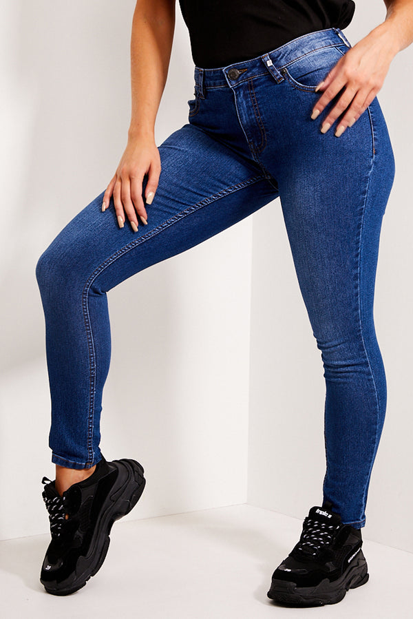 Dark Blue High Waisted Skinny Jeans