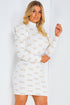 White Knit CC Print Dress
