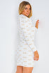 White Knit CC Print Dress