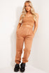 Gabriella Camel Ribbed Vest Crop Top