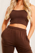 Gabriella Chocolate Brown Ribbed Vest Crop Top