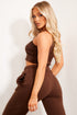 Gabriella Chocolate Brown Ribbed Vest Crop Top