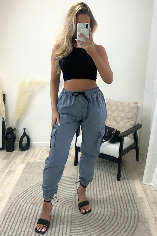 Roxy Grey Shell Pocket Cargo Trousers