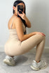 Laurie Beige Active Ribbed Seamless Jumpsuit