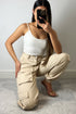 Krissy Beige Double Pocket Cargo Trousers