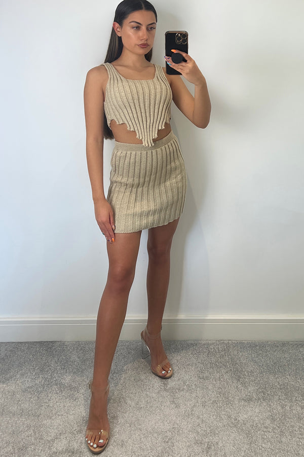 Imogen Gold Lurex Knit Mini Skirt