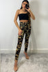 Eliza Khaki and Black Camo Cargo Trousers
