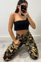 Eliza Khaki and Black Camo Cargo Trousers