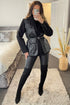 Tami Black Faux Leather PU Belt Bag Jacket