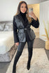 Tami Black Faux Leather PU Belt Bag Jacket