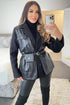 Tami Black Faux Leather PU Belt Bag Jacket