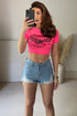 Vanessa Blue Distressed High Waisted Denim Shorts