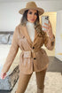 Tami Camel Faux Leather PU Belt Bag Jacket