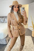Tami Camel Faux Leather PU Belt Bag Jacket
