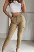Ruby Camel Chain Detail Skinny Cargo Trousers
