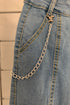 Thea Blue Denim Chain Detail Skinny Cargo Trousers