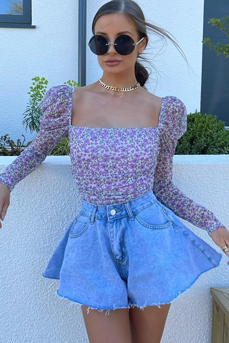 Flared shorts online
