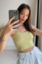 Gabriella Lemon Ribbed Vest Crop Top
