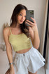 Gabriella Lemon Ribbed Vest Crop Top